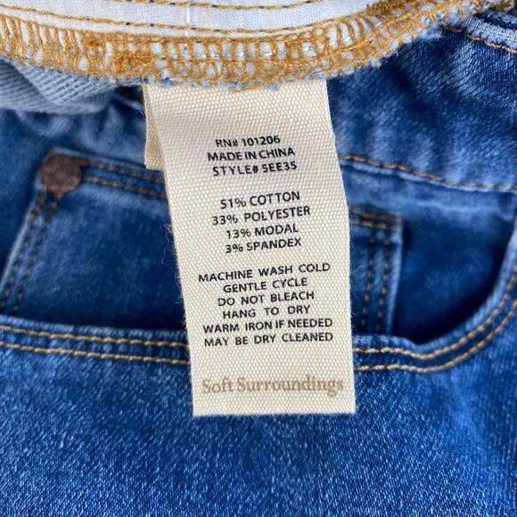 Soft‎ Surroundings Ultimate Denim Pull On Shorts Women 1X Blue Comfort Waist NWT - Picture 8 of 10